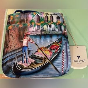 Venetian Story Anuschka Women's Hand Painted Slim Crossbody Purse - NWT